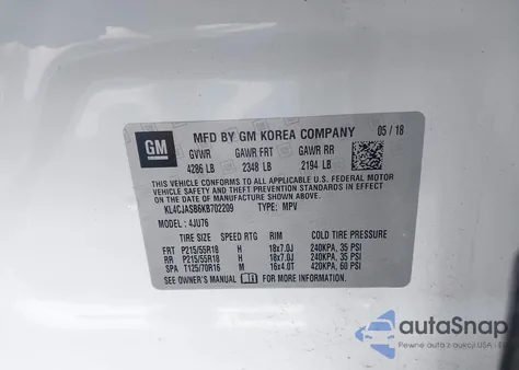 2019 Buick Encore Fwd Preferred z USA, uszkodzony, nr VIN KL4CJASB6KB702209